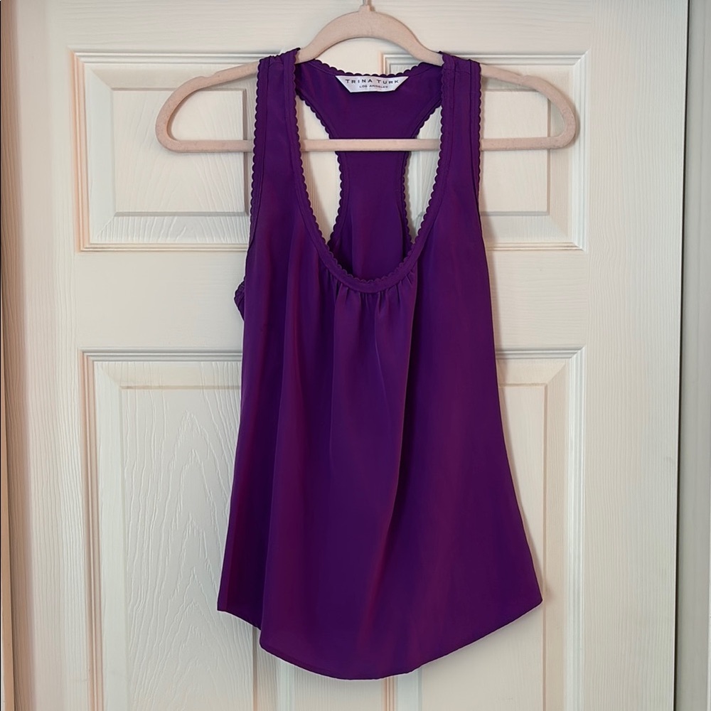 Trina Turk Purple Racerback Tank Top